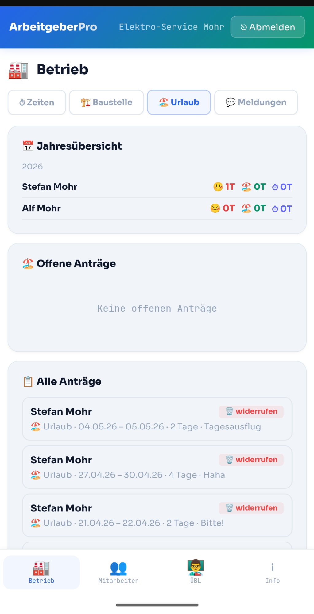 ArbeitgeberPro Urlaub