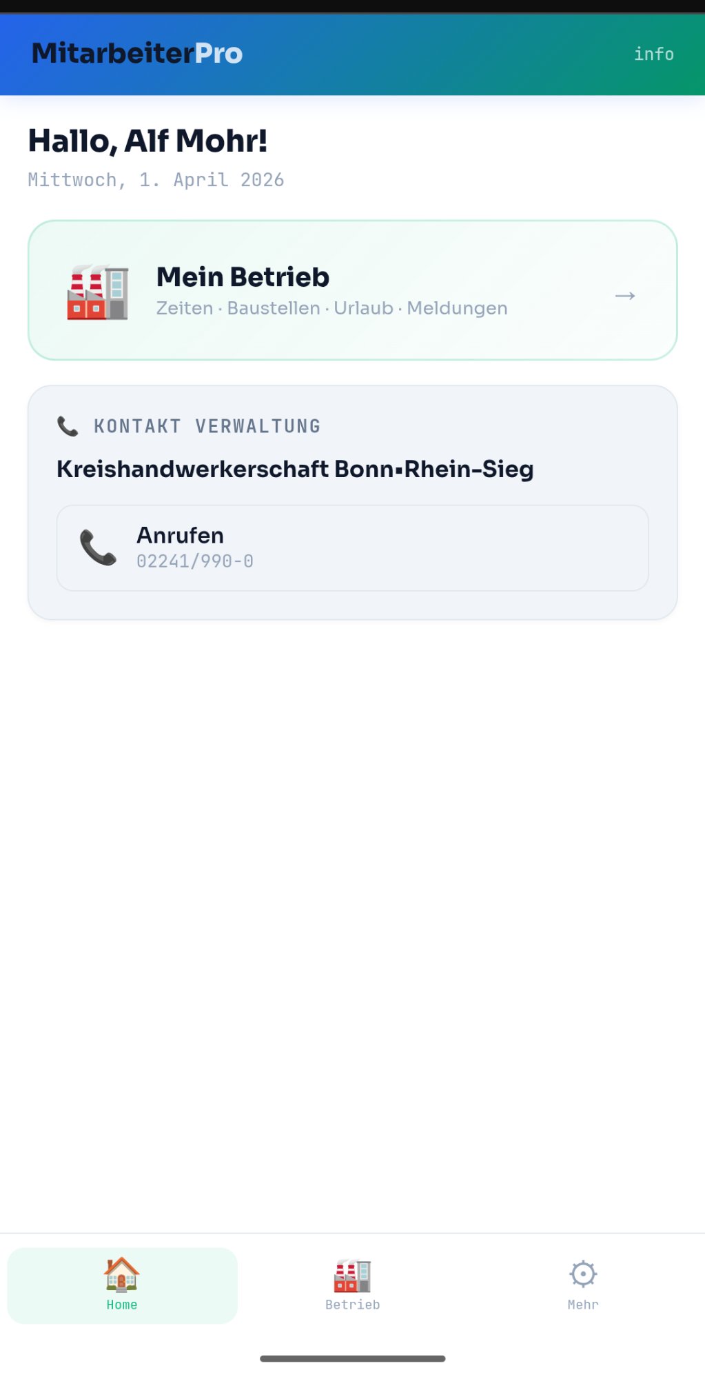 MitarbeiterPro Home