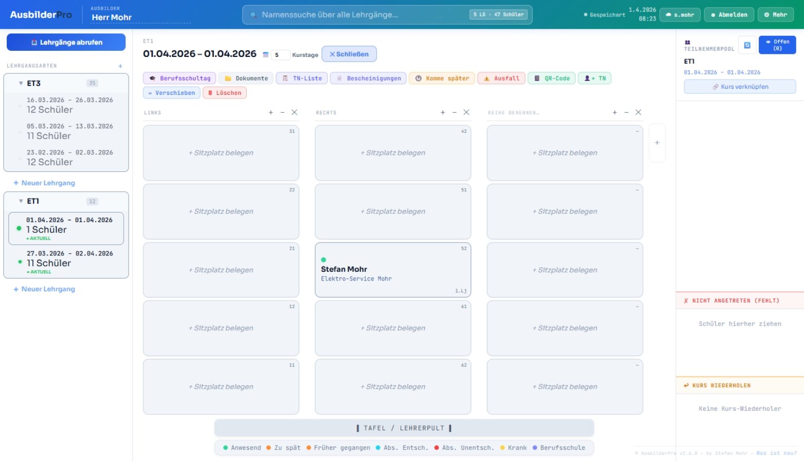AusbilderPro Sitzplan